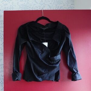 White House Black Market Size 4 Black Blouse